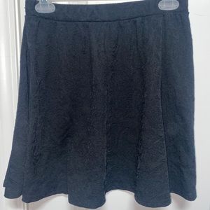 Textured black, Pink Rose, skater skirt